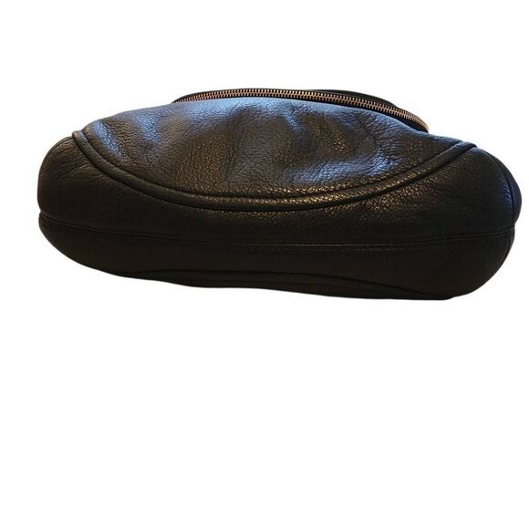 Kate Spade Black Leather Zipper Flap Chain Accent Medium Shoulder Bag - Picture 5 of 14